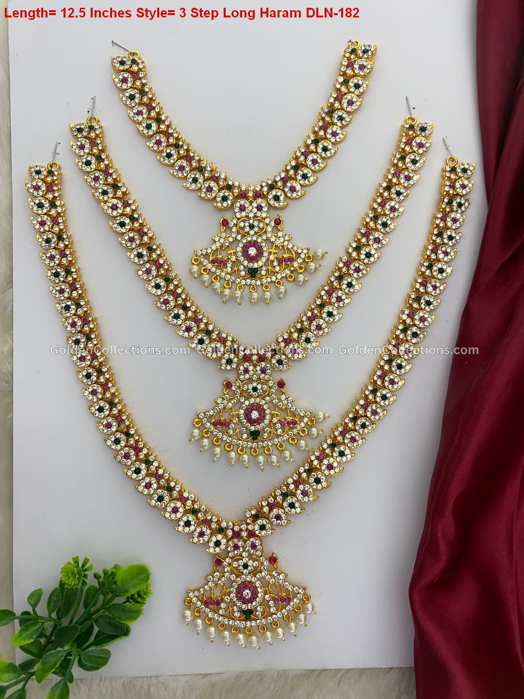Traditional Goddess Lakshmi Necklace - GoldenCollections DLN-182