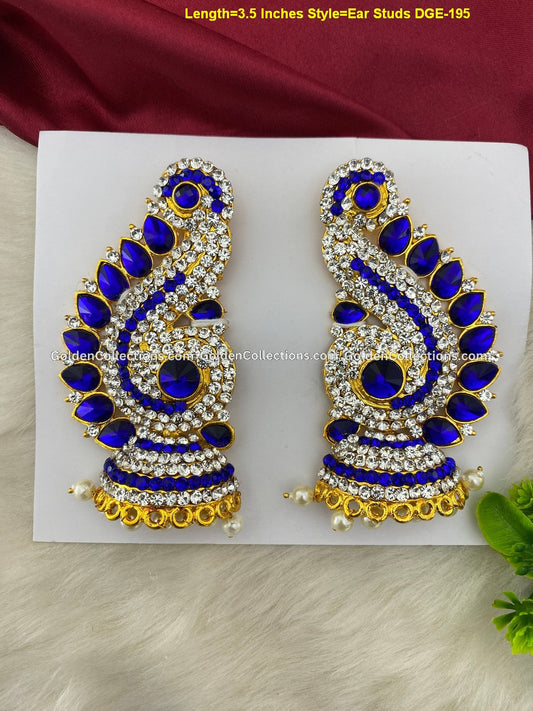 Traditional deity ear studs - GoldenCollections DGE-195