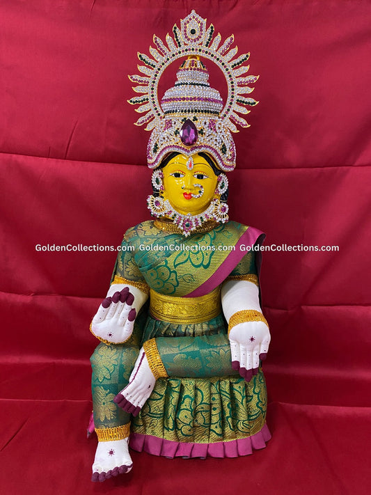 Varamahalakshmi Idol with Temple Jewelry  - VVD-059