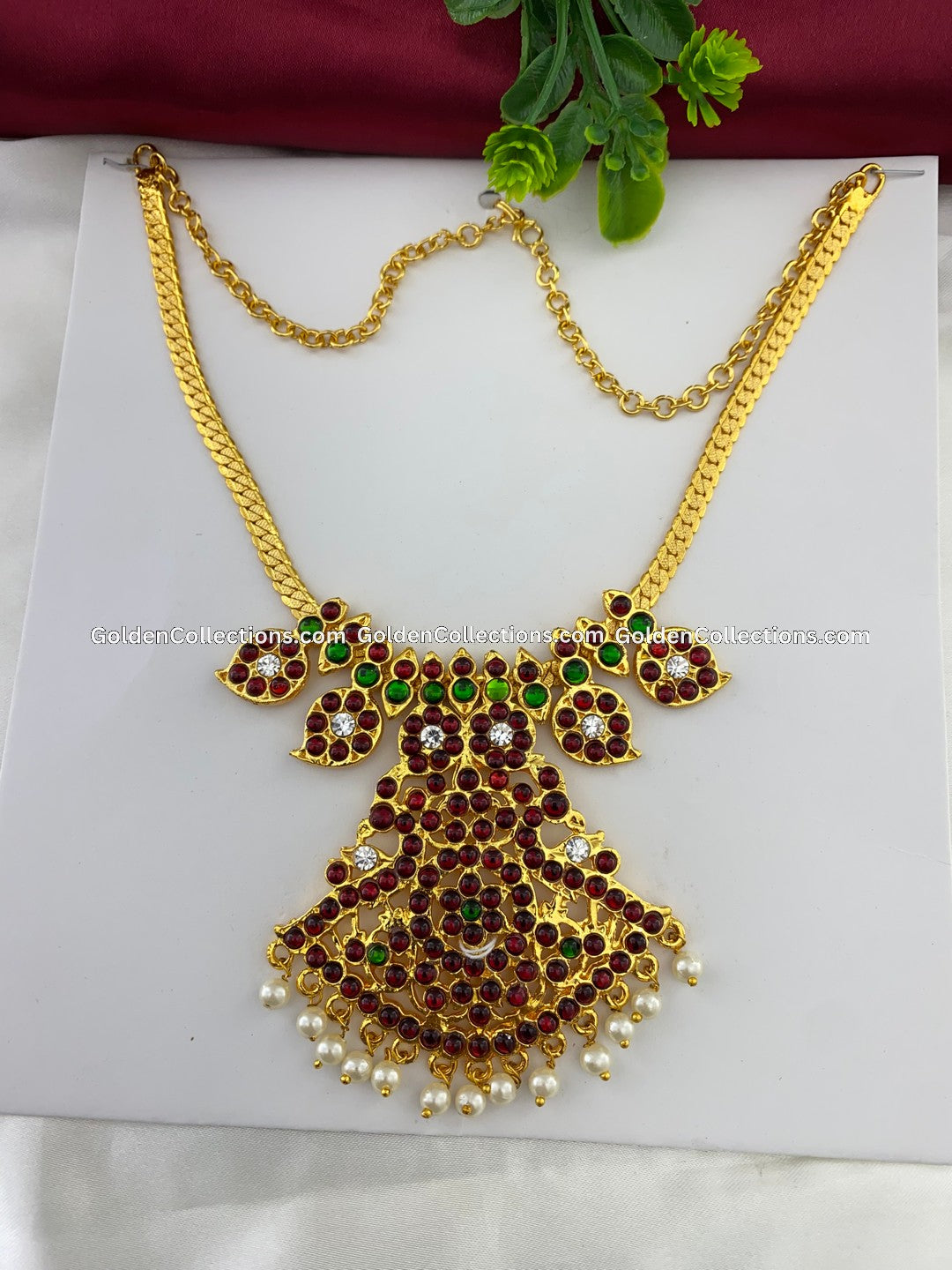 Wholesale Bharatanatyam Short Necklace Sets - GoldenCollections BSN-011